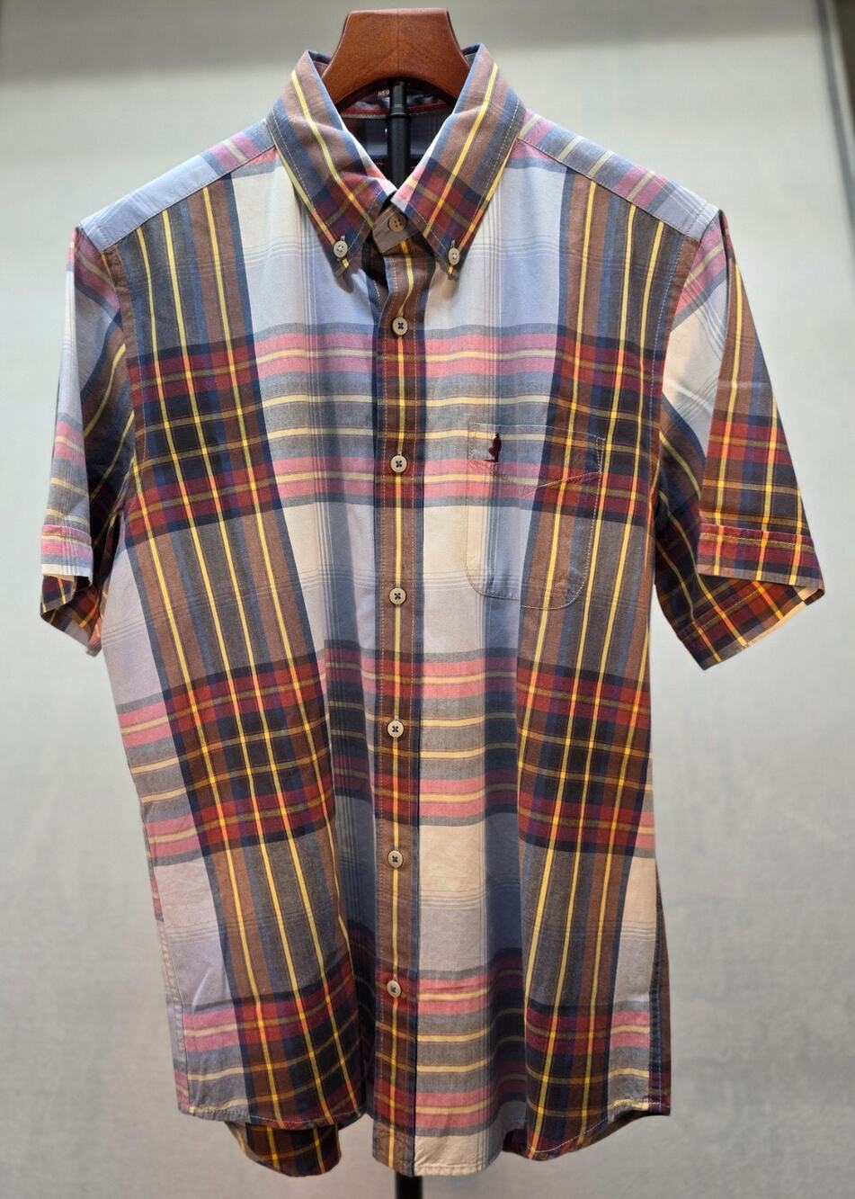 VTG MCS Marlboro Western Plaid Short Sleeve Mens Shirt 90s Cowboy (L)